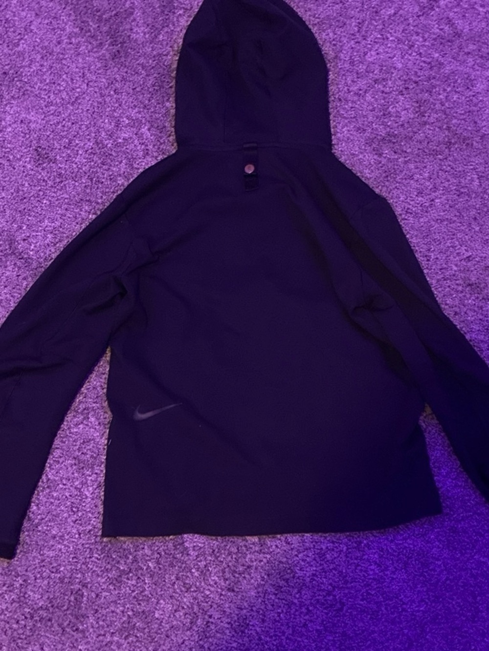 Nike Black Hooded Pullover Sweatshirt with White Swoosh